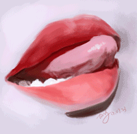 Gif animé bouche langue